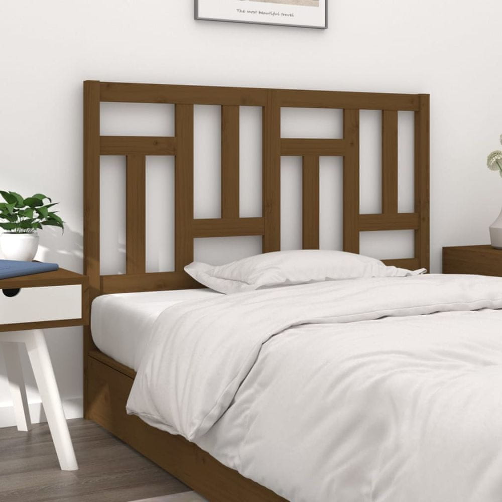 Vidaxl Čelo postele, medovo hnedé, 125,5x4x100 cm, borovicové drevo